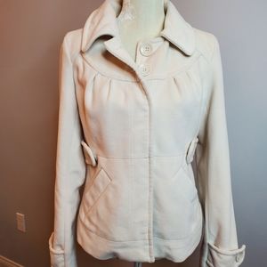 Anthropologie Tulle Cream Coat
